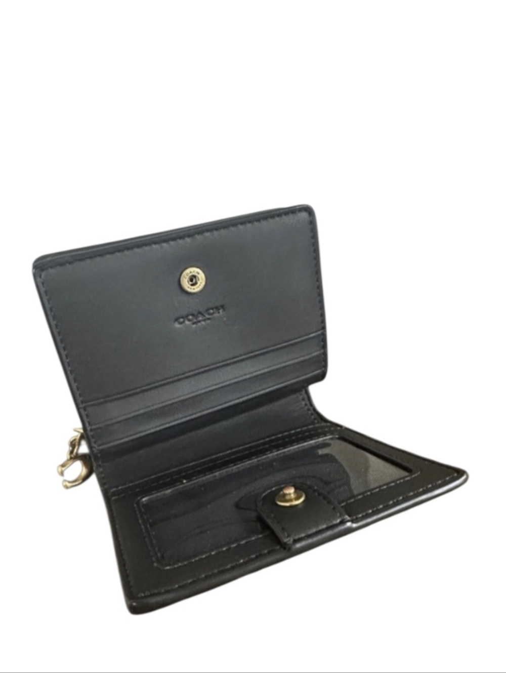 Coach Snap Black Leather Wallet With Grommets-EUC - Picture 5 of 12